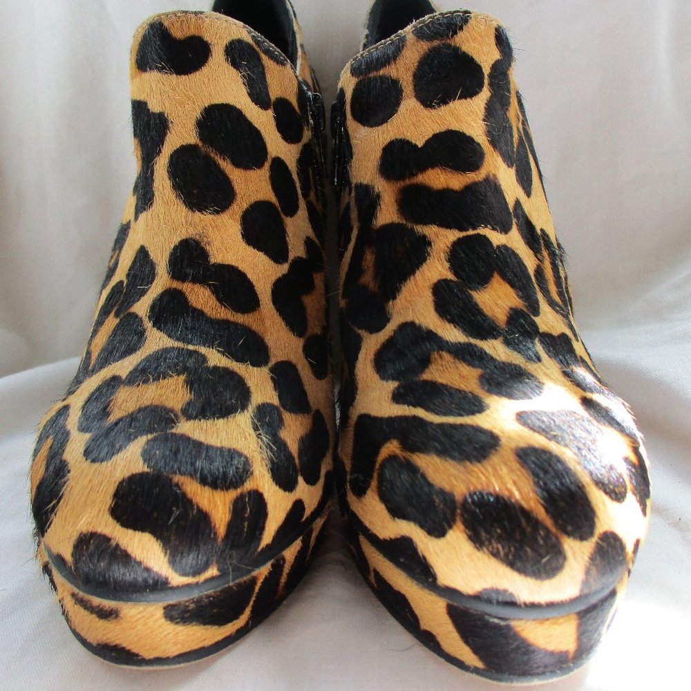 Topshop Leopard Print Calf Hair Platform Booties P/O Size 38 EU/ 7.5 US